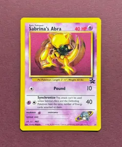 Pokemon 2000 Black Star Promo #19 Sabrina's Abra, Wizards TCG Vintage English NM - Image 1
