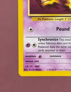 Pokemon 2000 Black Star Promo #19 Sabrina's Abra, Wizards TCG Vintage English NM - Image 5