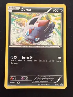 Pokemon Black & White Black Star Promo Zorua Cosmos Holo BW12 - Image 1
