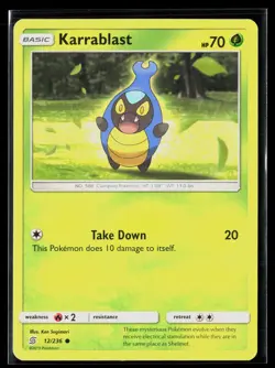 Karrablast 12/236 Common Unified Minds Pokemon NM - Image 1