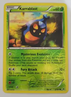 Karrablast 8/101 Common Noble Victories Pokemon Reverse Holo Lightly Played - Image 1