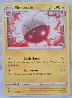 Pokemon Cards: Electrode 88/264 Rare Regular | S&S: Fusion Strike - Pokemon TCG - Image 1