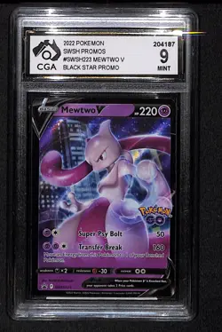 CGA 9 Mewtwo SWSH223 Black Star Promo Pokemon GO Ultra Rare Holo Graded Card - Image 1