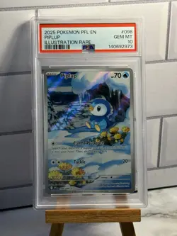 2025 POKEMON PFL EN-PHANTASMAL FLAMES ILLUSTRATION RARE #098 PIPLUP PSA 10 - Image 1