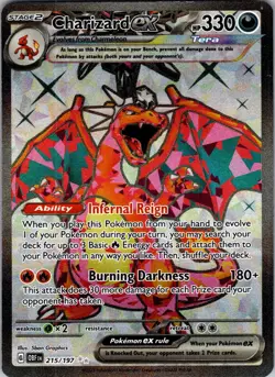 Charizard ex 215/197 Ultra Rare Obsidian Flames Pokemon Near Mint - Image 1