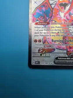 Charizard ex 215/197 Ultra Rare Obsidian Flames Pokemon Near Mint - Image 5