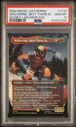 2024 MTG SECRET LAIR DROP FOIL #1737 WOLVERINE, BEST THERE IS PSA 10 - Image 1