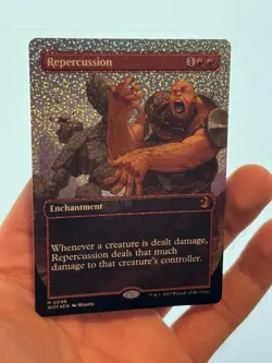 1X CONFETTI FOIL Repercussion BORDERLESS ANIME MINT MTG Magic WOE Eldraine EDH - Image 3