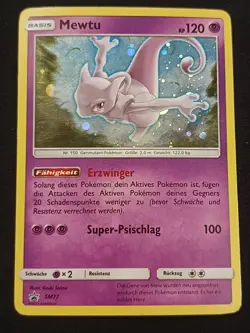 Mewtu Mewtwo SM77 Sonne & Mond Black Star Promo Deutsch VG Pokemon - Image 1