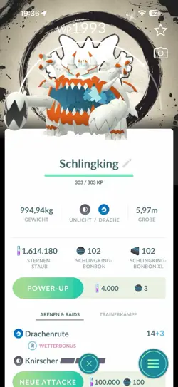 !!!Pokemon GO ✨Shiny Schlingking mit BG - Image 1