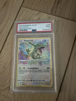 2020 Pokemon TCG Rayquaza 138/185 SWSH04 Vivid Voltage Amazing Rare Holo PSA 9 - Image 1
