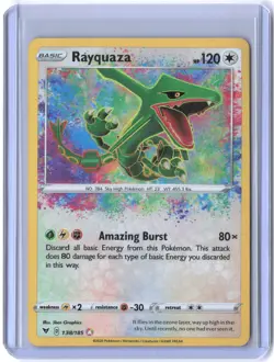 2020 Pokemon TCG Rayquaza 138/185 Amazing Rare Vivid Voltage NM - Image 1