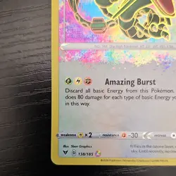Pokemon TCG Rayquaza Amazing Rare 138/185 Swsh04 Vivid Voltage Holo 2020 - Image 3