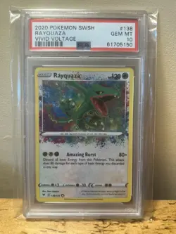 PSA 10 - Rayquaza Amazing Rare - GEM MT - Vivid Voltage - 138/185 - Pokemon TCG - Image 1