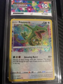 Rayquaza 138/185 Vivid Voltage Amazing Rare ACE 10 Gem Mint Pokemon TCG Card - Image 3