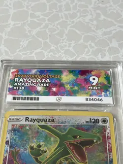 Pokemon TCG Rayquaza Card Vivid Voltage 138/185 Amazing Rare Ace Graded 9 - Image 2