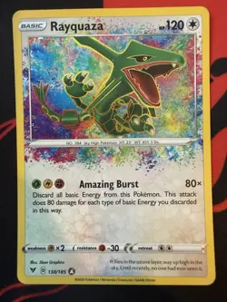 Pokemon TCG Rayquaza Vivid Voltage 138/185 Holo Amazing Rare Mint - Image 1
