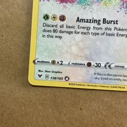 Pokemon TCG Rayquaza Vivid Voltage Holo Card 138/185 Amazing Rare - Image 4