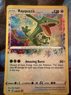 Pokemon TCG Rayquaza Vivid Voltage 138/185 Holo Amazing Rare - Image 1