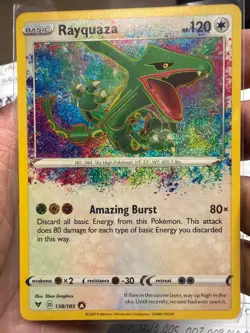 Pokemon TCG Rayquaza Vivid Voltage 138/185 Holo Amazing Rare - Image 1