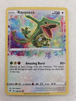 Pokemon TCG Rayquaza Vivid Voltage 138/185 Holo Amazing Rare - Image 1