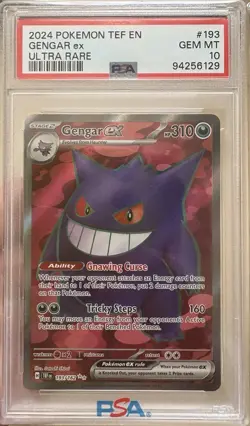 2024 Gengar EX 193/162 Ultra Rare Full Art Pokemon Temporal Forces PSA 10 GEM MT - Image 1