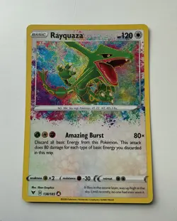 Pokemon TCG Rayquaza Vivid Voltage 138/185 Holo Amazing Rare - Image 1
