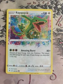 Pokemon TCG SWSH Vivid Voltage Rayquaza Card 138/185 Amazing Rare Pack Fresh - Image 1