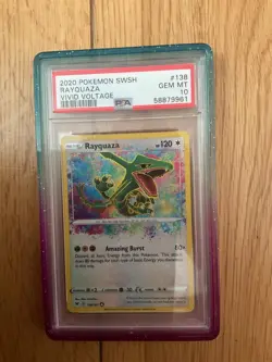 Pokemon TCG Rayquaza Vivid Voltage 138/185 Holo Amazing Rare PSA 10 with Guard - Image 1
