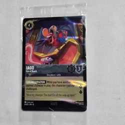 D23 Exclusive Lorcana Iago Out of Reach Sealed Card Disney - Image 1