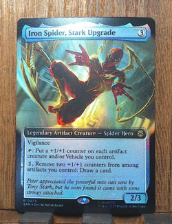❤MTG Iron Spider, Stark Upgrade ( FOIL Extended Art) Marvel's Spider-Man NM💕 - Image 1