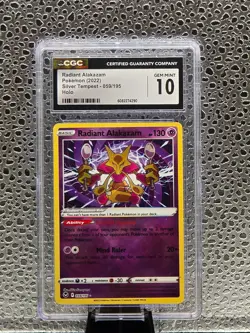 Pokemon TCG | Radiant Alakazam 059/195 SWSH Silver Tempest | CGC 10 GEM MINT - Image 1