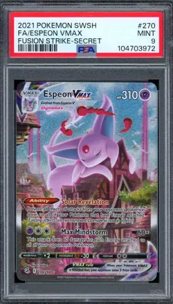 Espeon Vmax 270/264 Secret Fusion Strike Pokemon PSA 9 - Image 1