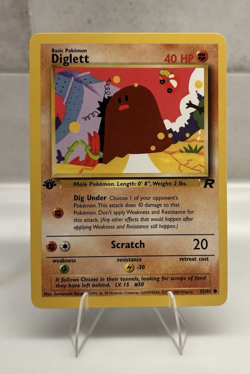 1st Edition Diglett 52/82 - Team Rocket Common Pokemon Card LP WOTC - Image 1