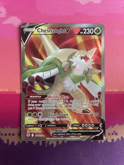 Pokemon Card Chesnaught V 171/195 Ultra Rare Silver Tempest Near Mint - Image 1