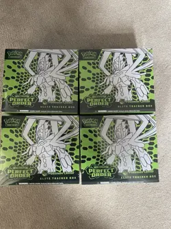 Pokemon TCG Mega Evolution Perfect Order Pokemom Center Elite Trainer Box 4x - Image 1