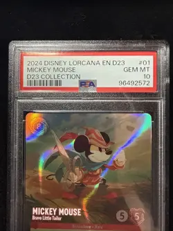 2024 DISNEY LORCANA D23 COLLECTION #01 MICKEY MOUSE - BRAVE LITTLE TAILOR PSA 10 - Image 3