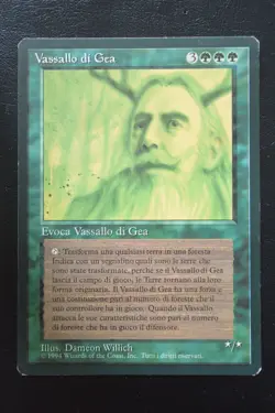 Magic The Gathering MTG GAEA'S LIEGE ITALIAN Foreign Black Bordered LP Played - Image 1