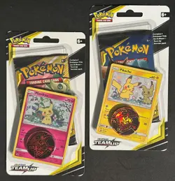 POKEMON SUN MOON TEAM UP BLISTER BOOSTER PACK NEW BOTH PIKACHU & MIMIKYU PROMO - Image 1