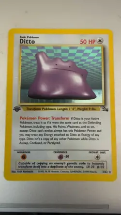 Pokemon Ditto 1st Edition Holo Fossil 3/62 Rare Vintage WOTC LP/NM - Image 1