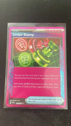 Unfair Stamp - Ace Spec - 165/167 Twilight Masquerade Pokemon TCG - NM - Image 1
