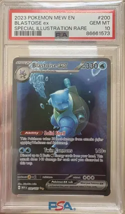 2023 Pokemon Blastoise ex 200/165 SIR Scarlet And Violet 151 GEM MINT PSA 10 - Image 1