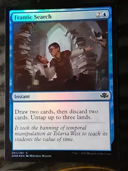 Frantic Search FOIL , Dominaria Remastered , NM , MTG, FREE SHIPPING - Image 1