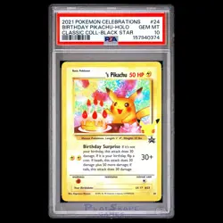 Pokemon Card PSA 10 Birthday Pikachu 24 Holo Celebrations Classic Promo 2021 - Image 1