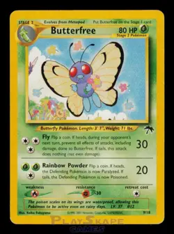 Pokemon Card Butterfree 9/18 Southern Islands Vintage Promo Rare MP 2001 - Image 1