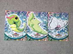 Pokemon Topps Cards 1999 Caterpie Metapod Butterfree TV Animation Non-Holo Lot 3 - Image 1