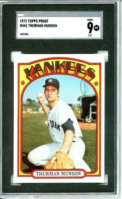 1972 Topps #441 Thurman Munson 6 card progressive proof. 63a - Image 1