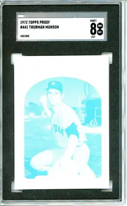 1972 Topps #441 Thurman Munson 6 card progressive proof. 63a - Image 2