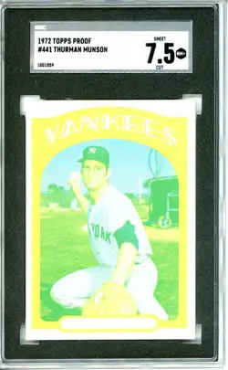 1972 Topps #441 Thurman Munson 6 card progressive proof. 63a - Image 3