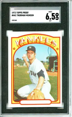 1972 Topps #441 Thurman Munson 6 card progressive proof. 63a - Image 4